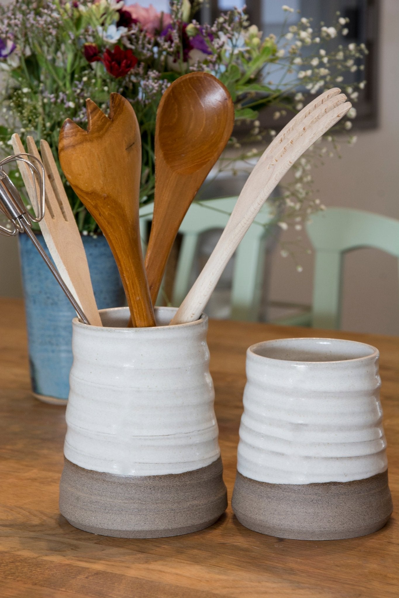 Ceramic Utensil Crock, French Country - Mad About Pottery - Utensil Holder