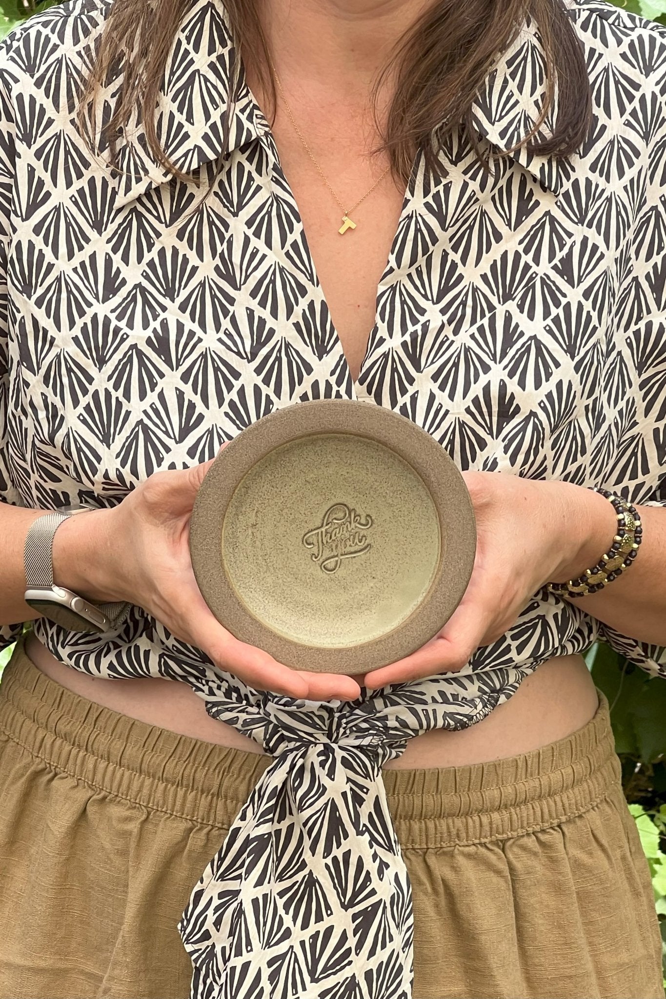 Pottery Trinket Dish - "Thank You" Engraved - Mad About Pottery- plates