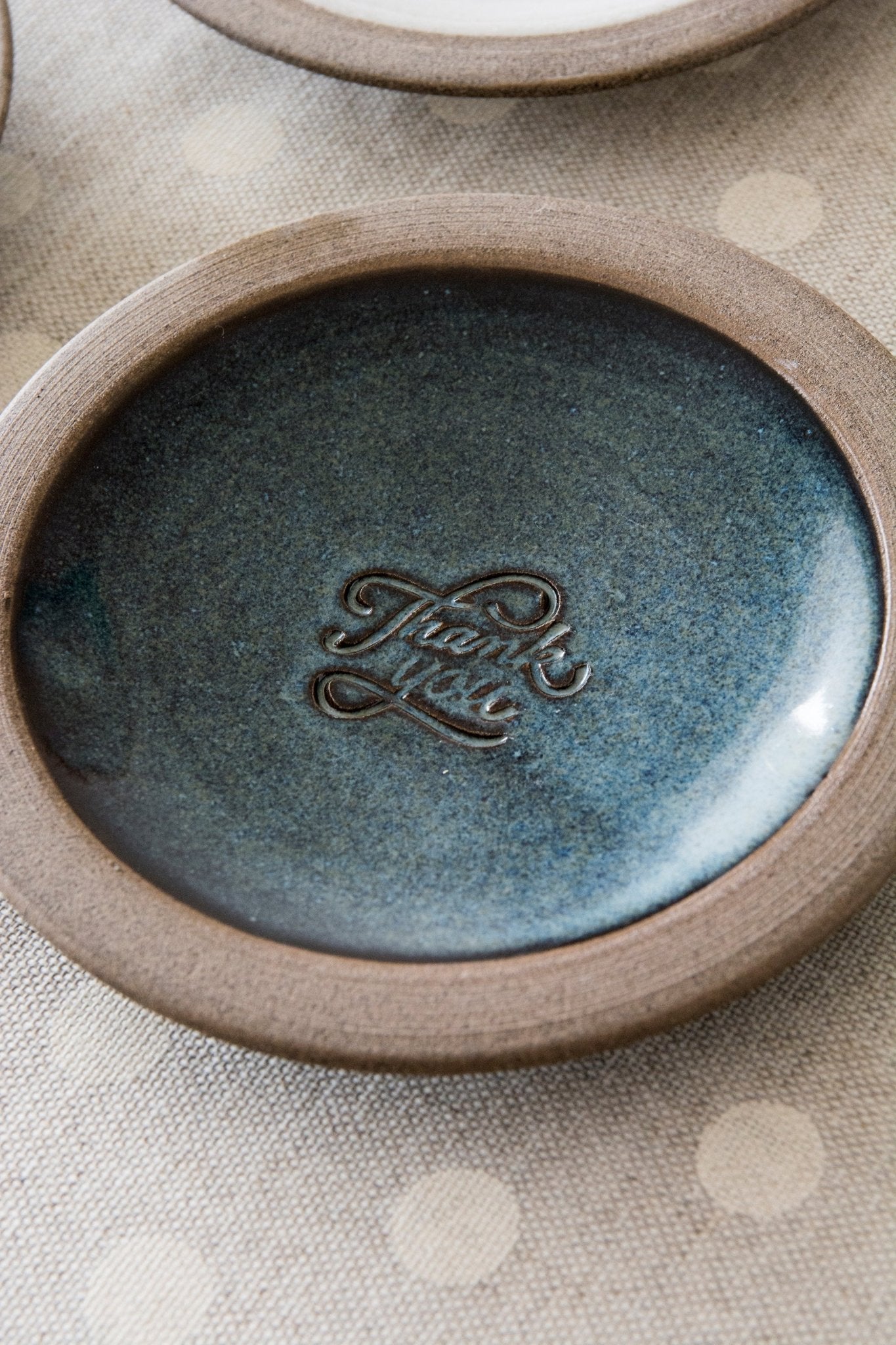 Pottery Trinket Dish - "Thank You" Engraved - Mad About Pottery- plates