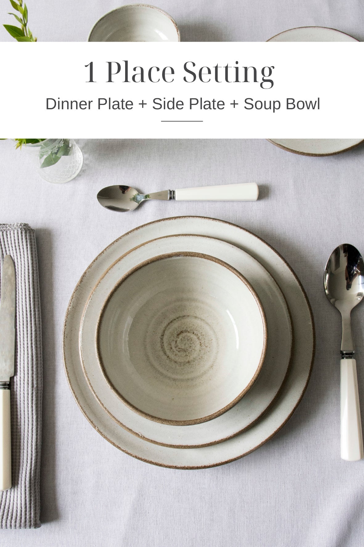 Rustic Dinnerware Place Setting, 3 Piece - Mad About Pottery - plates