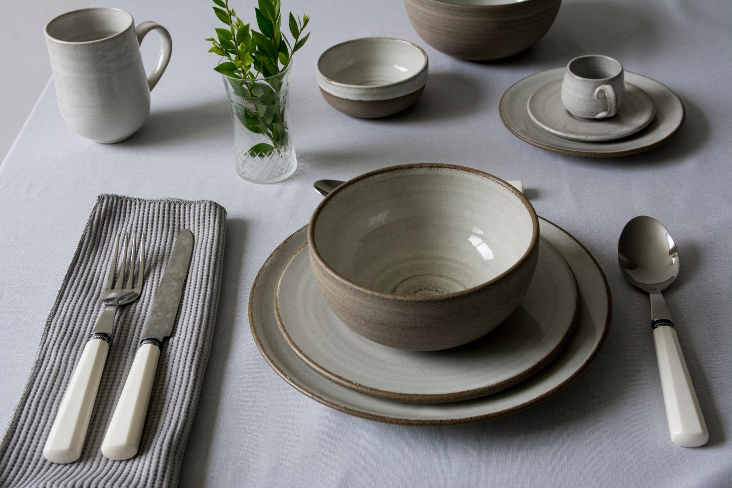 Rustic Dinnerware Place Setting, 3 Piece - Mad About Pottery - plates