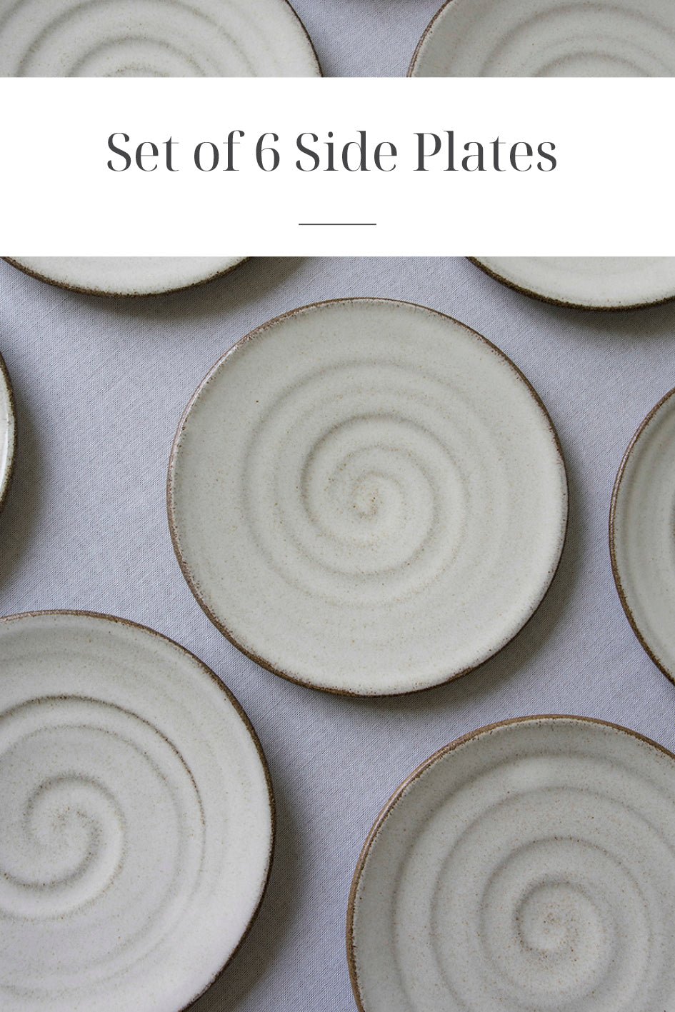 Set of 6 White Pottery Side Plates - Mad About Pottery - plates