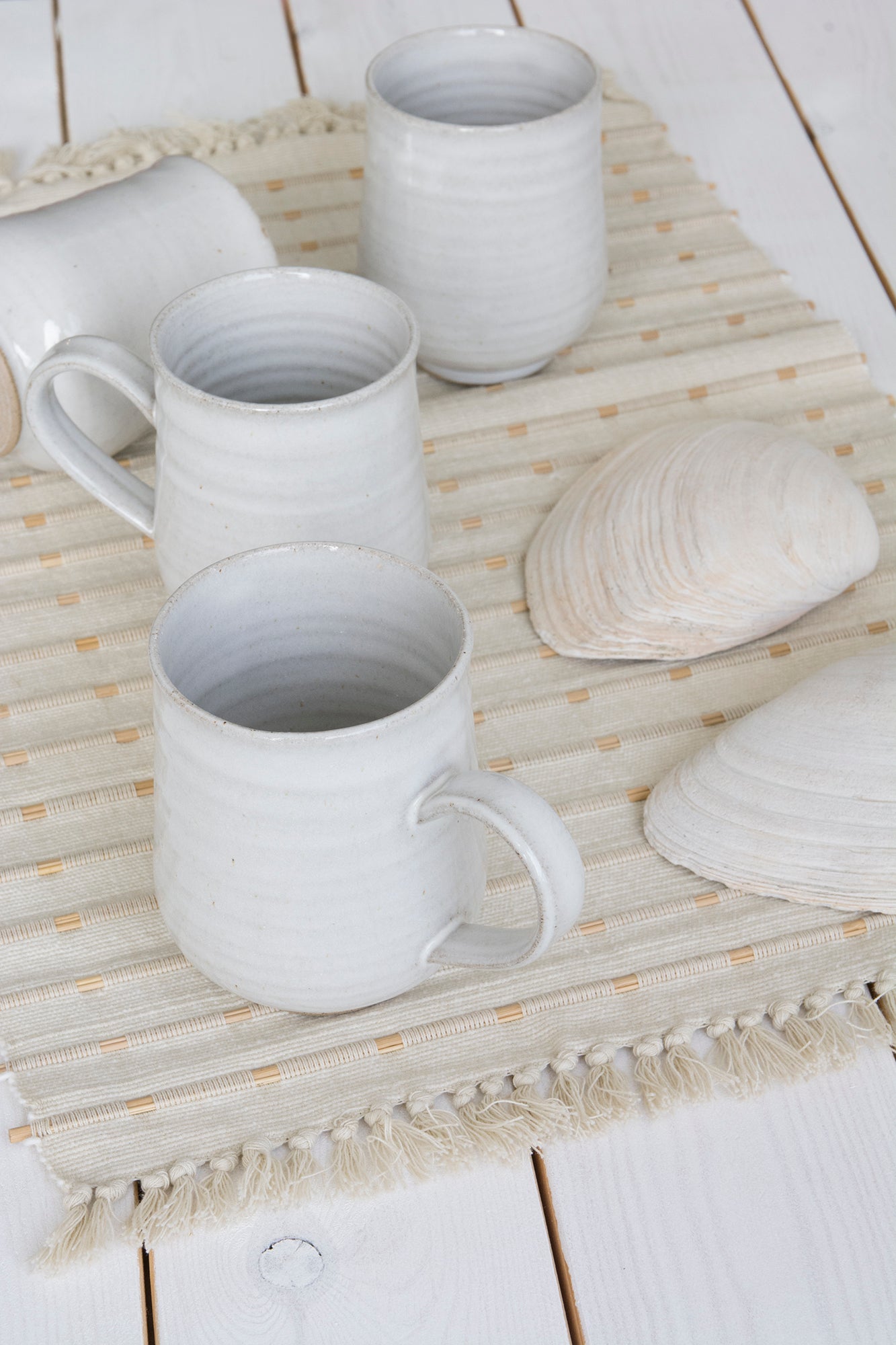 White Pottery Mug, 14 fl oz