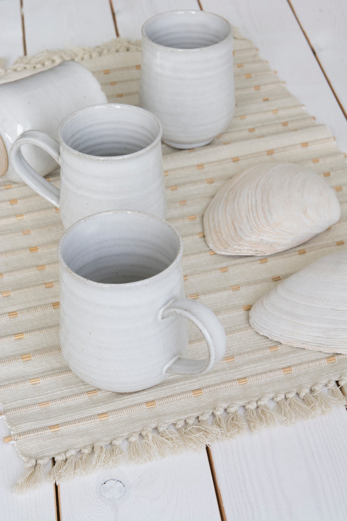 White Pottery  Mug, 14 fl oz