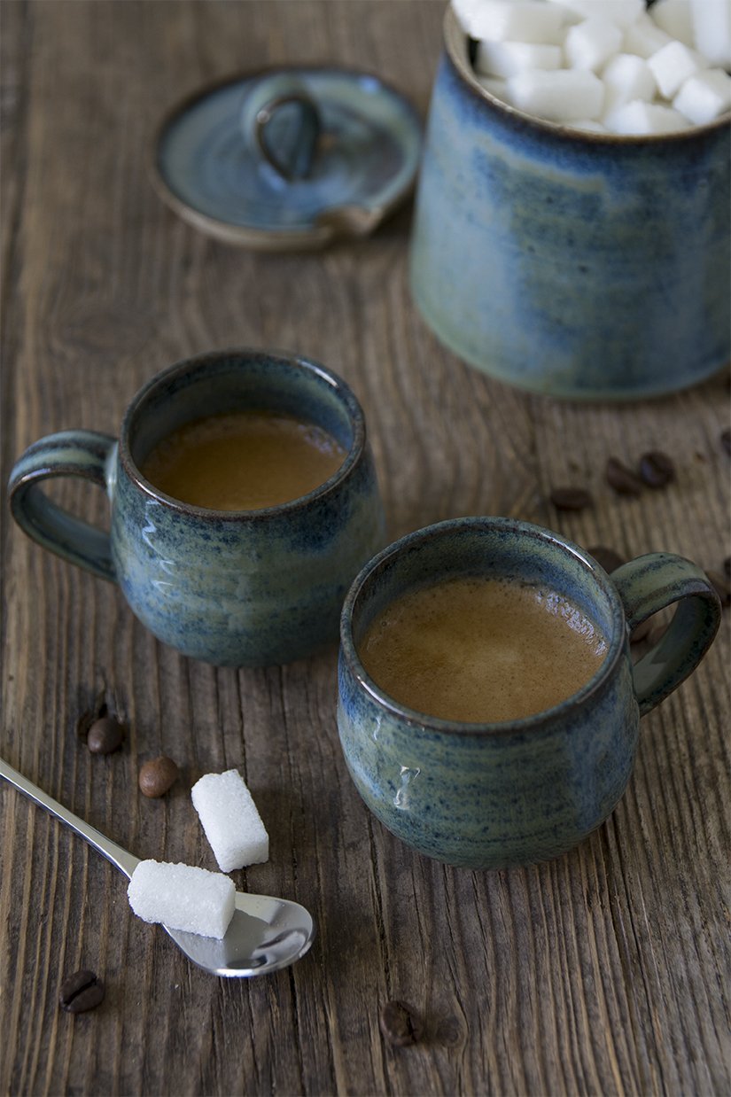 Blue Ceramic Espresso Cups - Mad About Pottery - cup