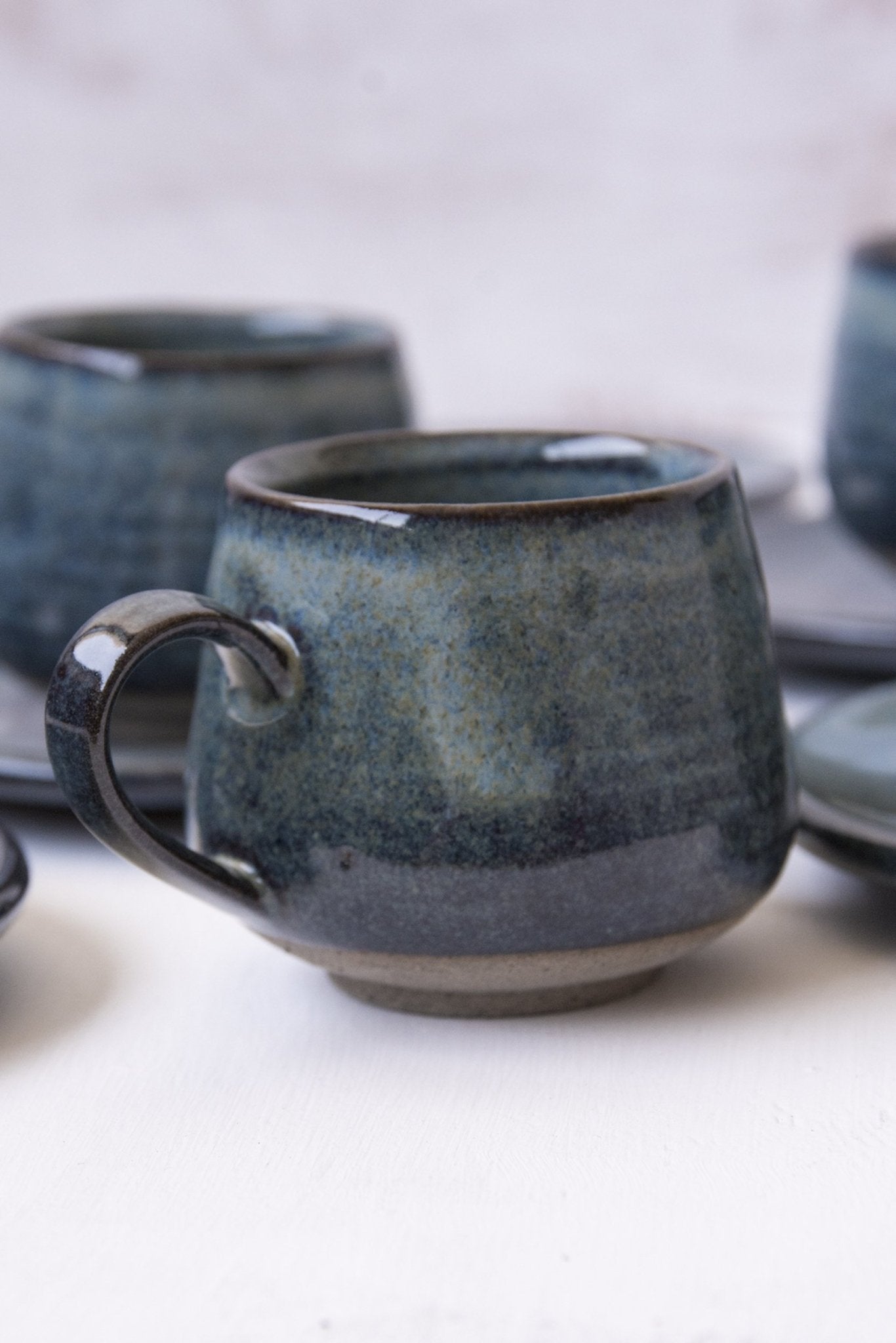 Blue Ceramic Espresso Cups - Mad About Pottery- cup