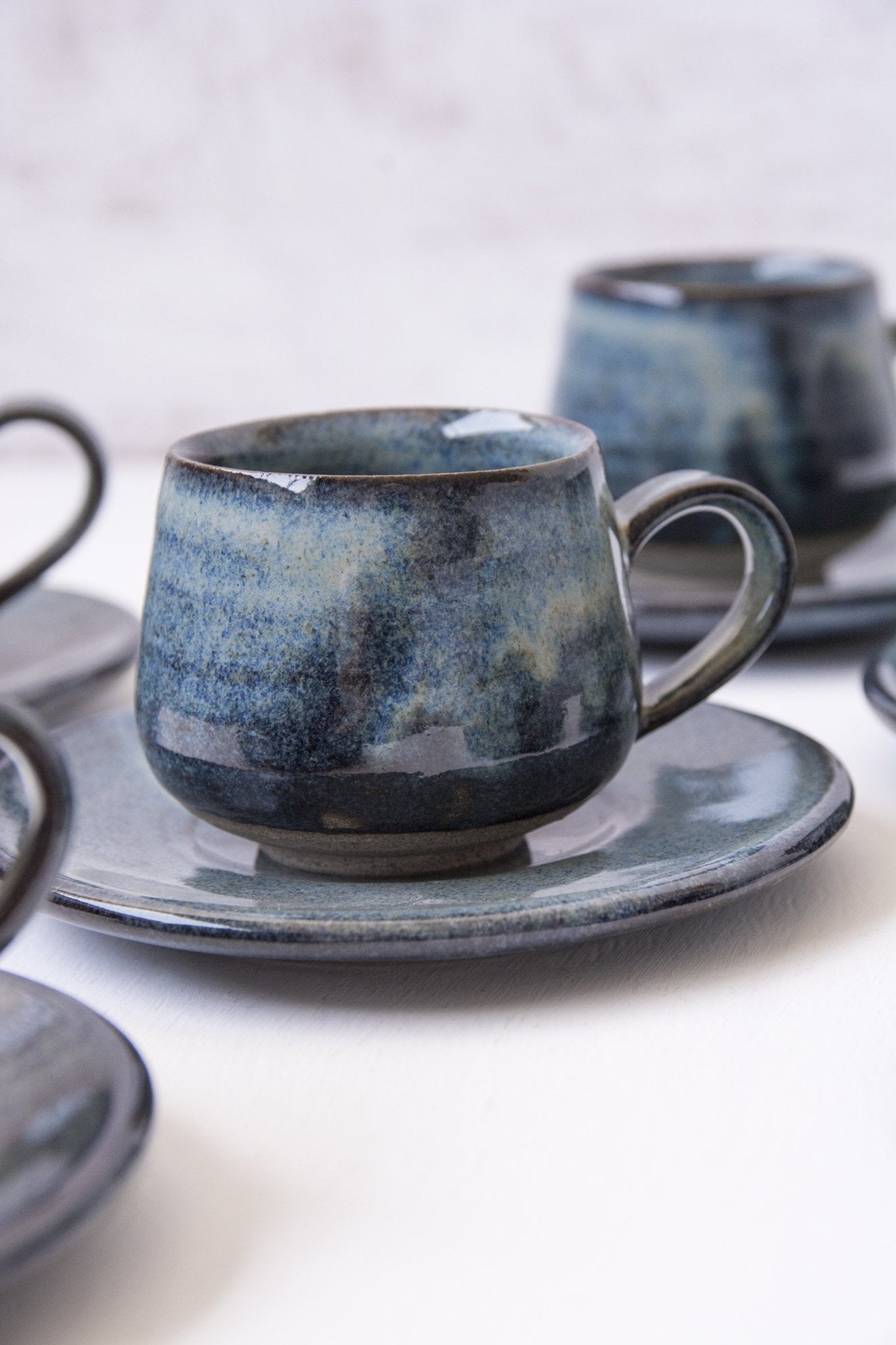 Blue Ceramic Espresso Cups - Mad About Pottery- cup