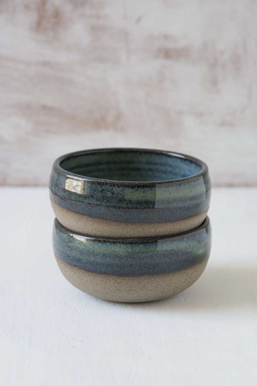 Mini Blue-Green Pottery Serving Bowls - Mad About Pottery - Bowl