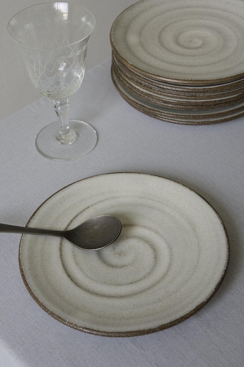 Set of 4 White Dessert Plates - Mad About Pottery - plates