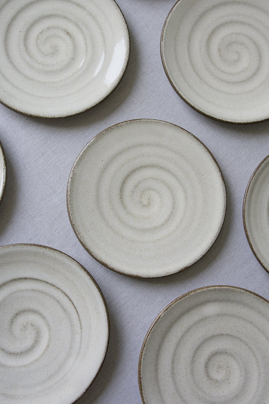 Set of 4 White Side Plates - Mad About Pottery - plates