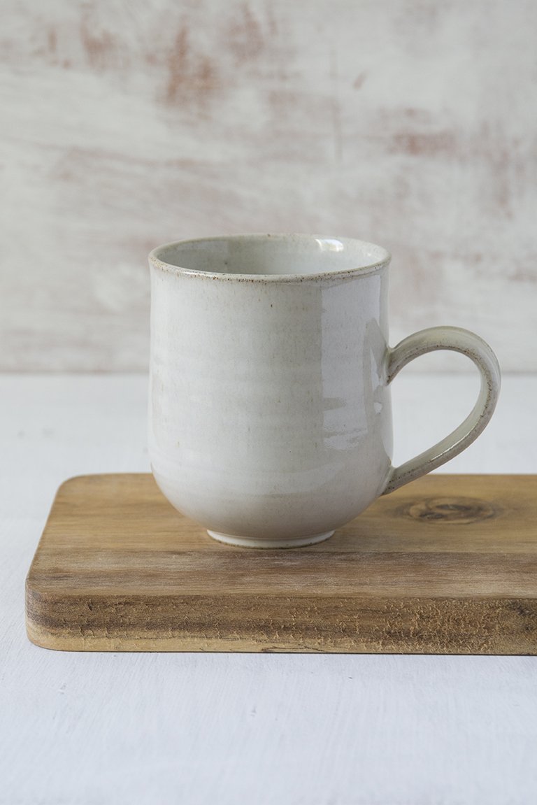 Set of 6 Farmhouse White Pottery Mugs - Mad About Pottery - Mugs and Cups