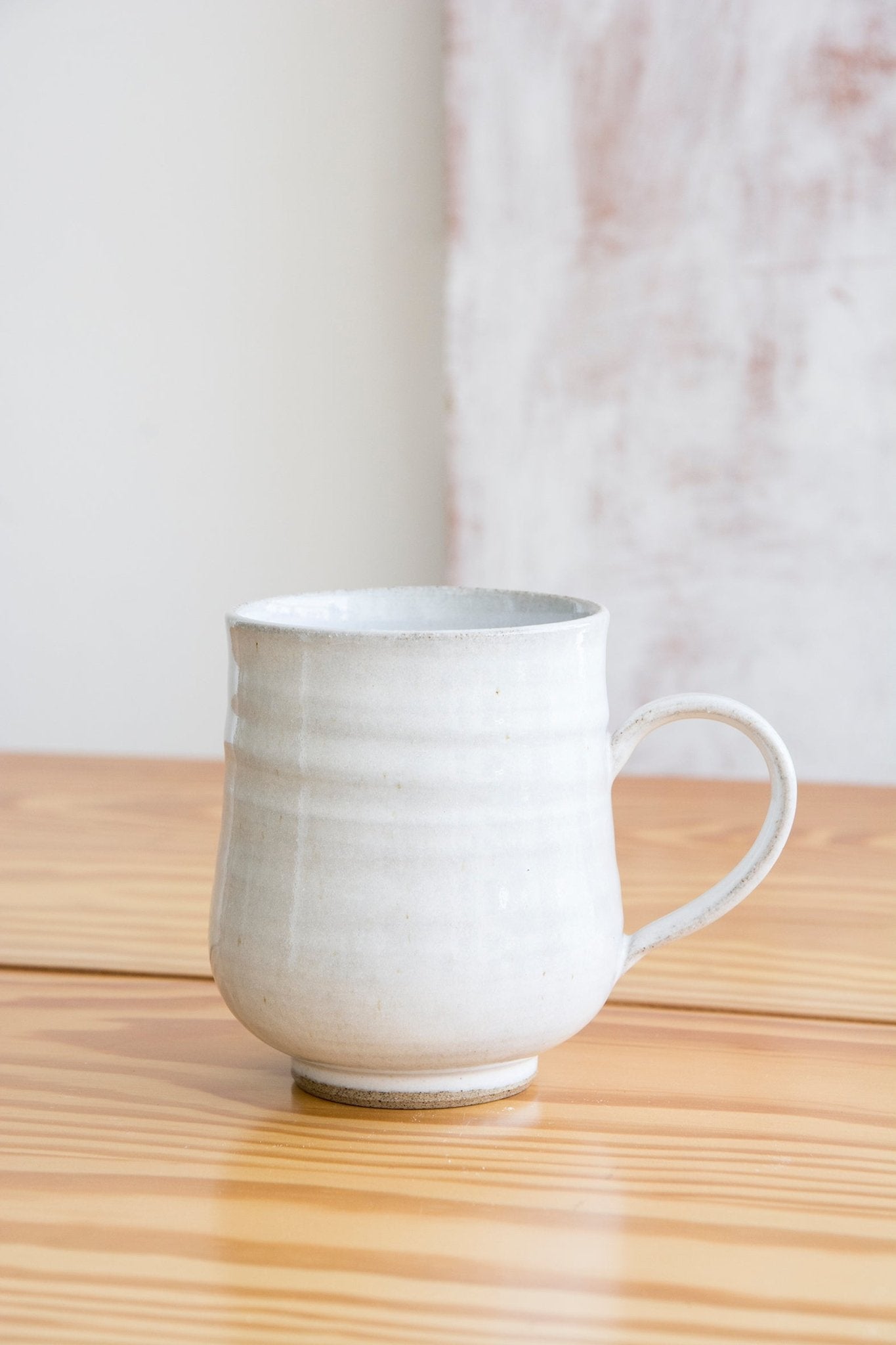 Set of 6 Farmhouse White Pottery Mugs - Mad About Pottery- Mugs and Cups