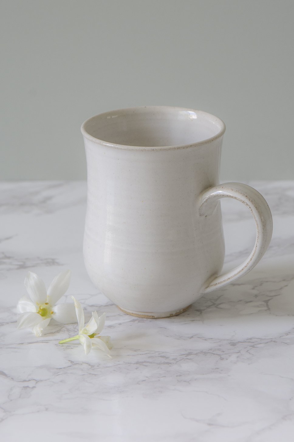 Set of 6 Farmhouse White Pottery Mugs - Mad About Pottery - Mugs and Cups
