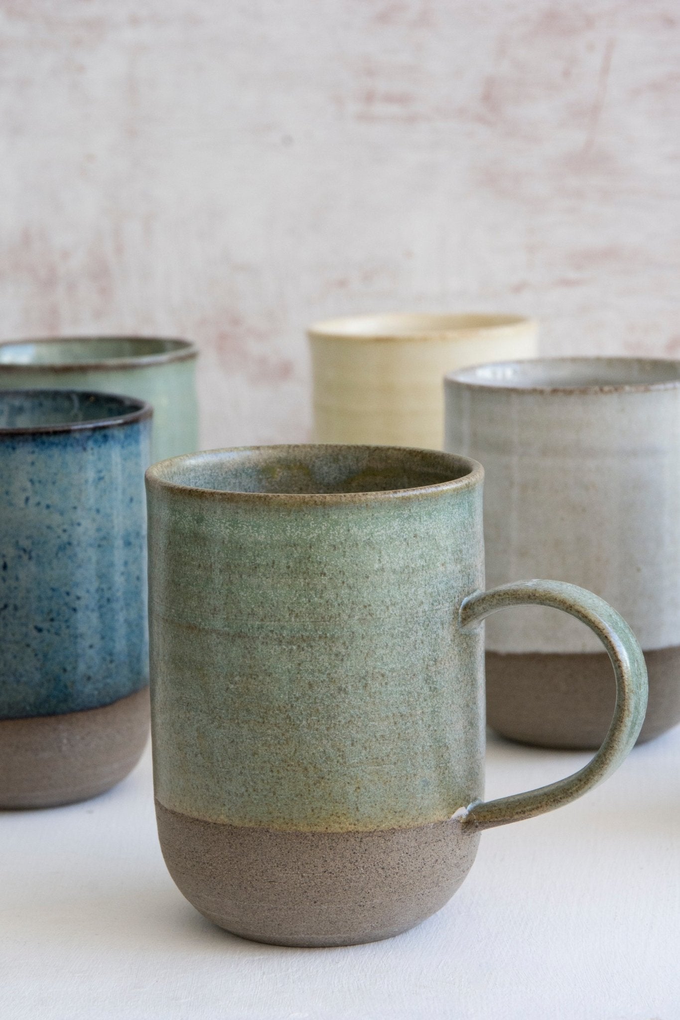 Set of Colorful Pottery Coffee Mugs, 10 oz - Mad About Pottery- Mugs and Cups