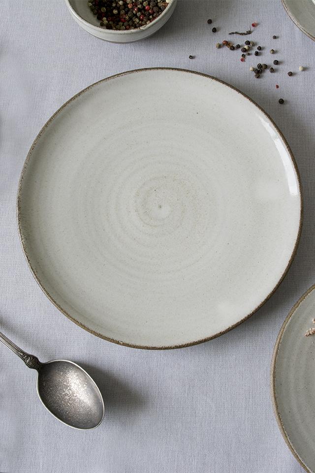 White Large Pottery Dinner Plate - Mad About Pottery - plates