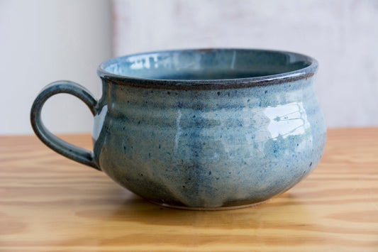 Handmade Pottery Rustic Soup Bowl with A Handle - Mad About Pottery