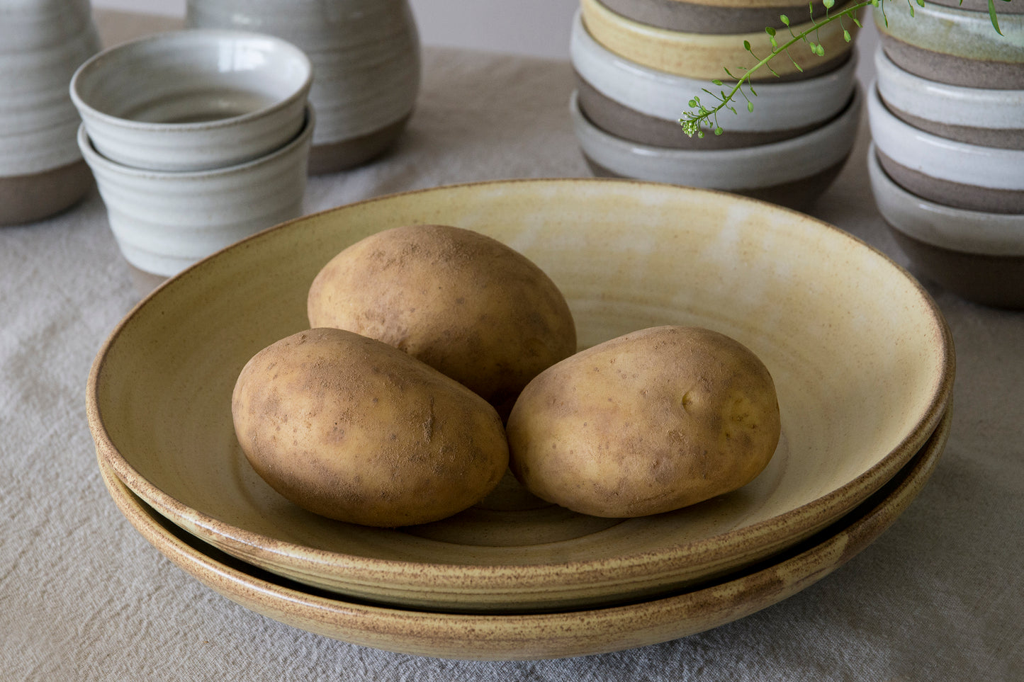 Handmade Wide Ceramic Serving Bowl - ADAMA