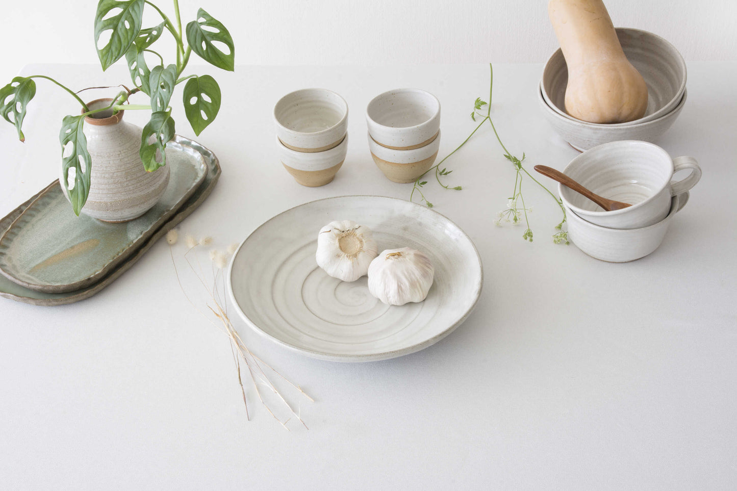 Handmade Wide Ceramic Serving Bowl - ADAMA