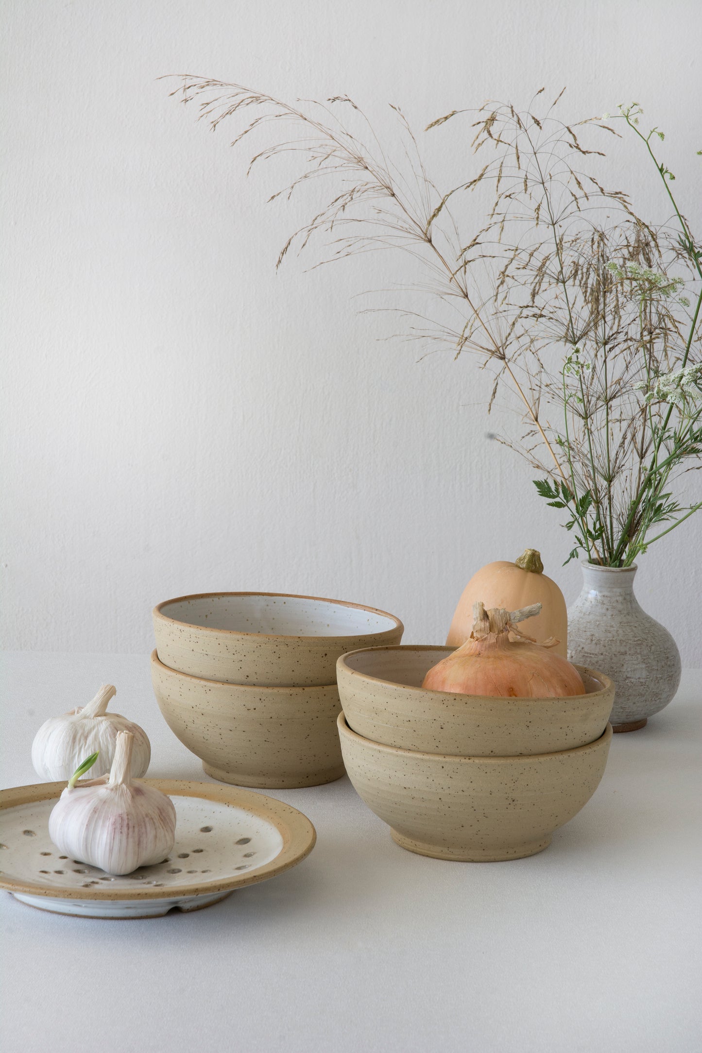 Desert Stone Handmade Ceramic Bowl, Speckled Stoneware Soup