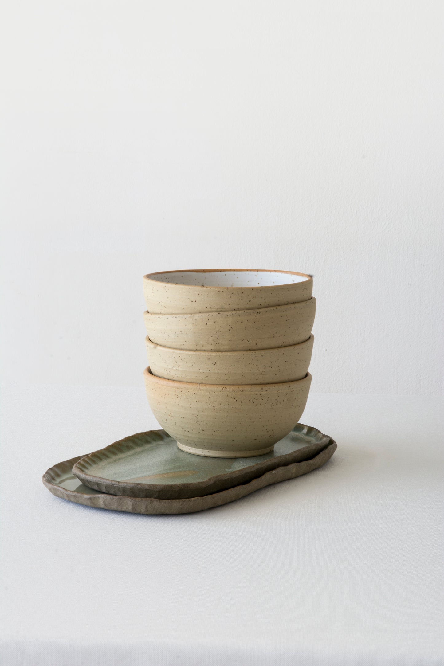 Desert Stone Handmade Ceramic Bowl, Speckled Stoneware Soup