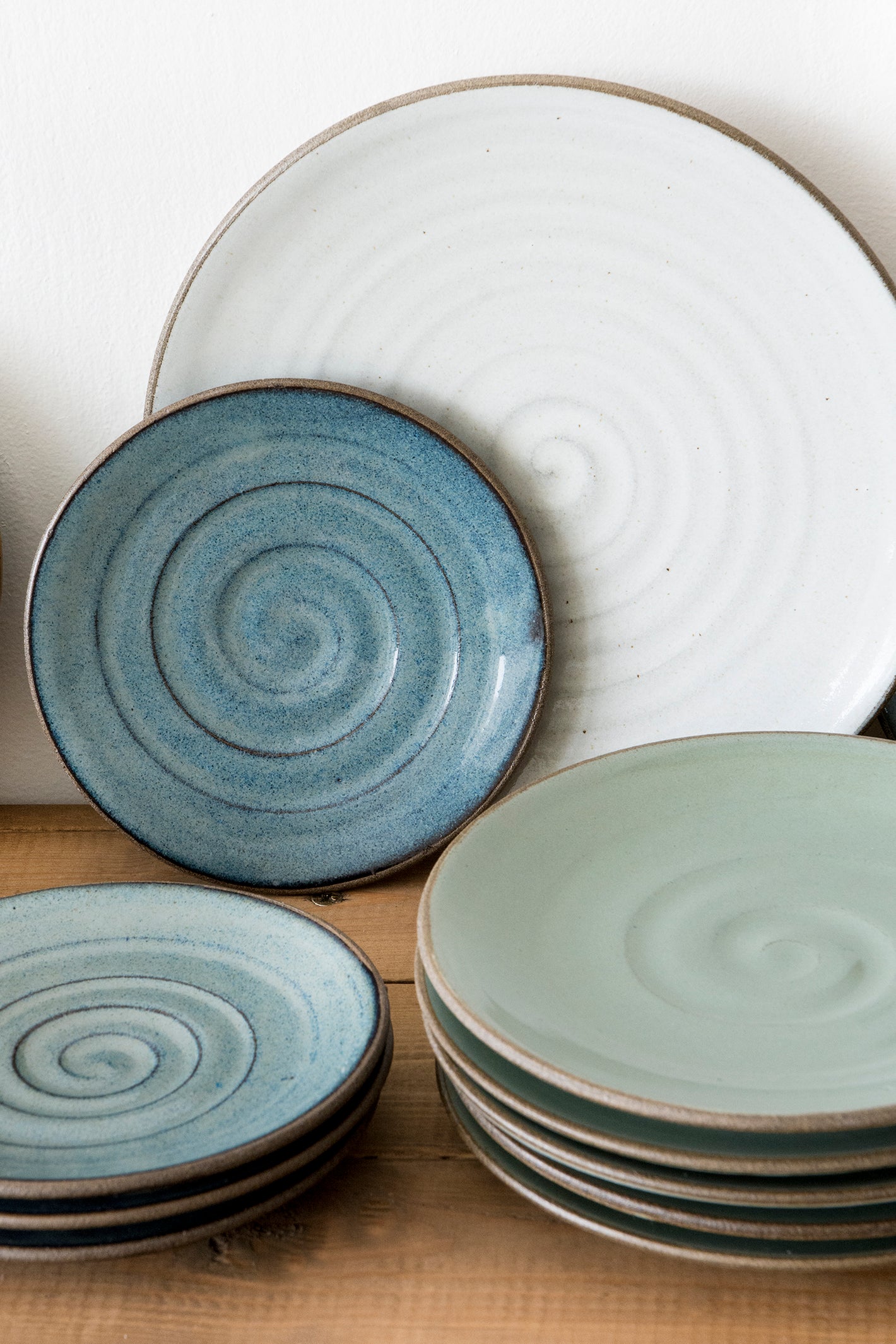 Colorful pottery dinnerware handmade