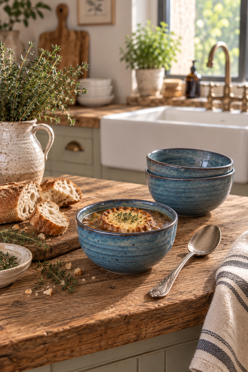 Blue Ceramic Soup Bowl