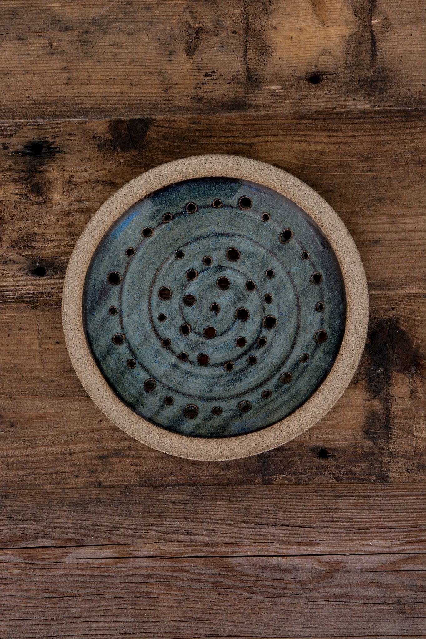 Coander Plate Pottery Handcrafted Colander Plate, Round Hole Plate, Berry Plate – Mad ...