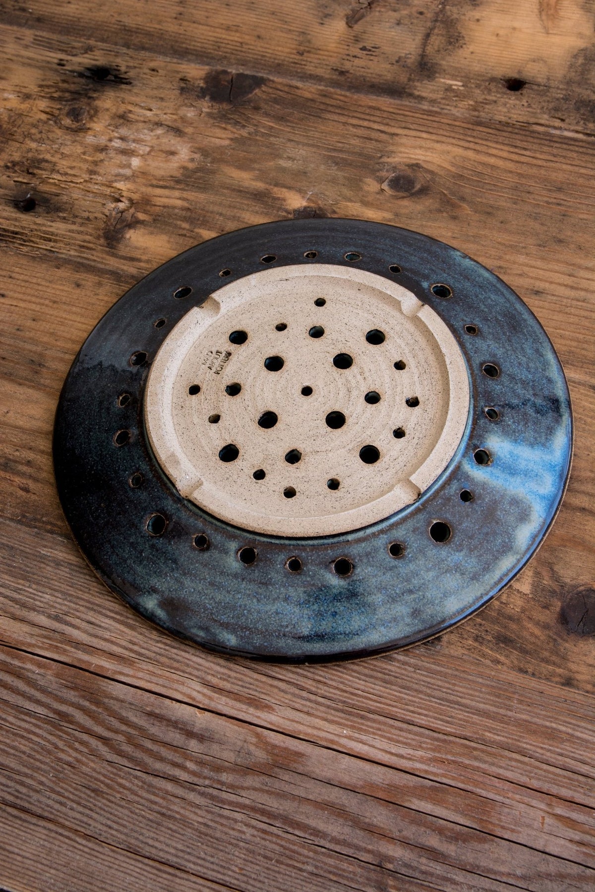 Coander Plate Pottery Handcrafted Colander Plate, Round Hole Plate, Berry Plate – Mad ...