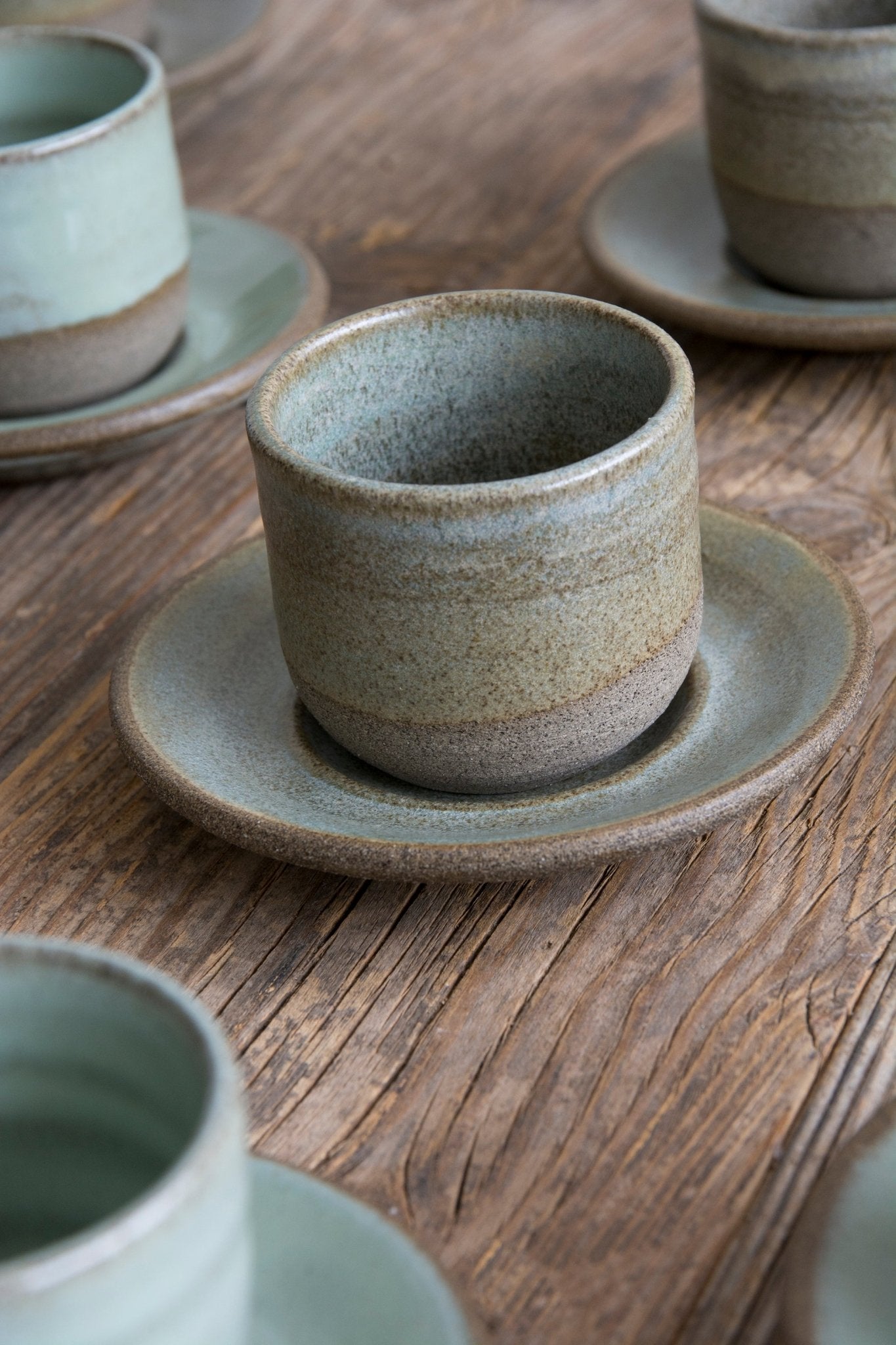 Colorful Ceramic Espresso Cup and Saucer - Mad About Pottery- Mugs and Cups