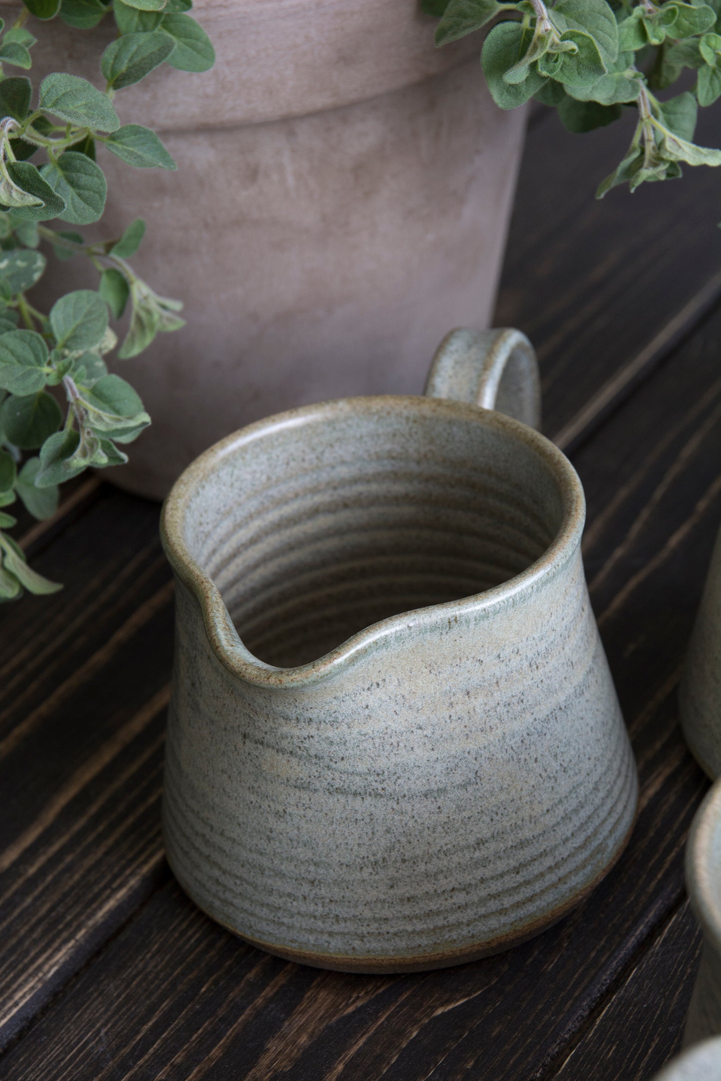 ceramic sage green small jug
