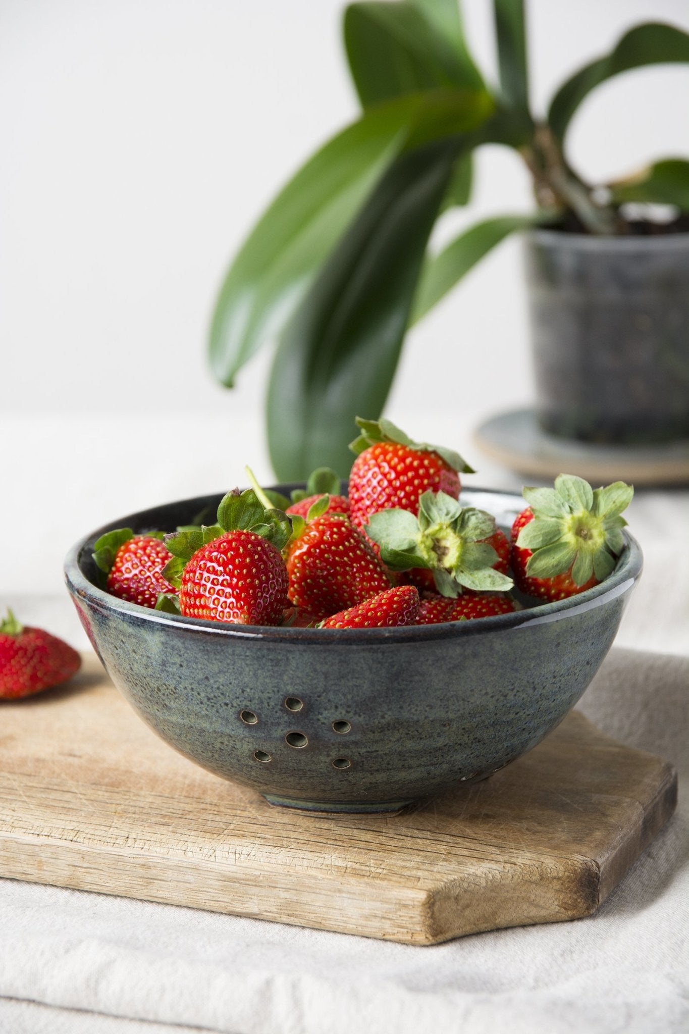 Blue Berry Bowl - Mad About Pottery- colander