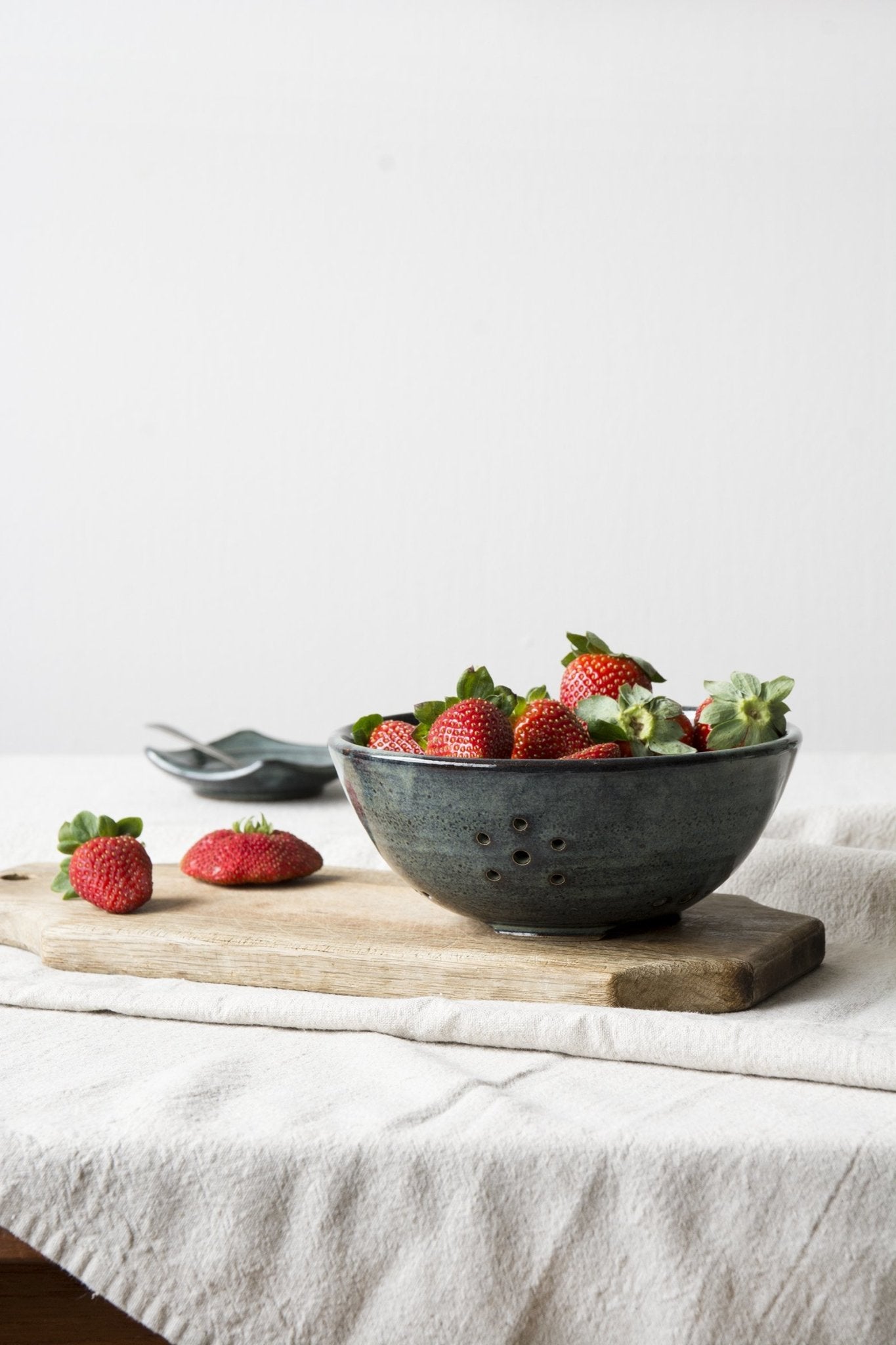 Blue Berry Bowl - Mad About Pottery- colander