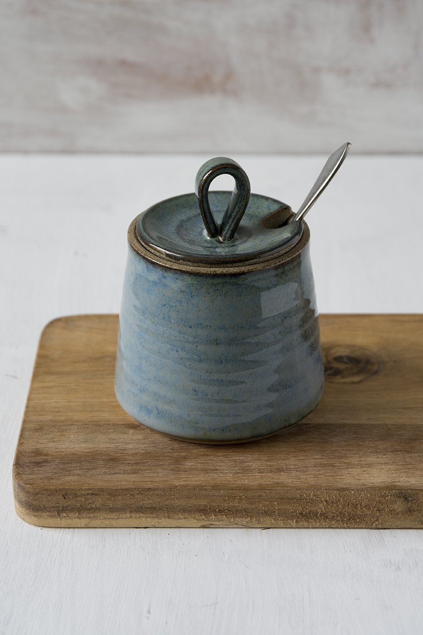 Blue Ceramic Creamer and Sugar Set - Mad About Pottery - Sugar Bowl set