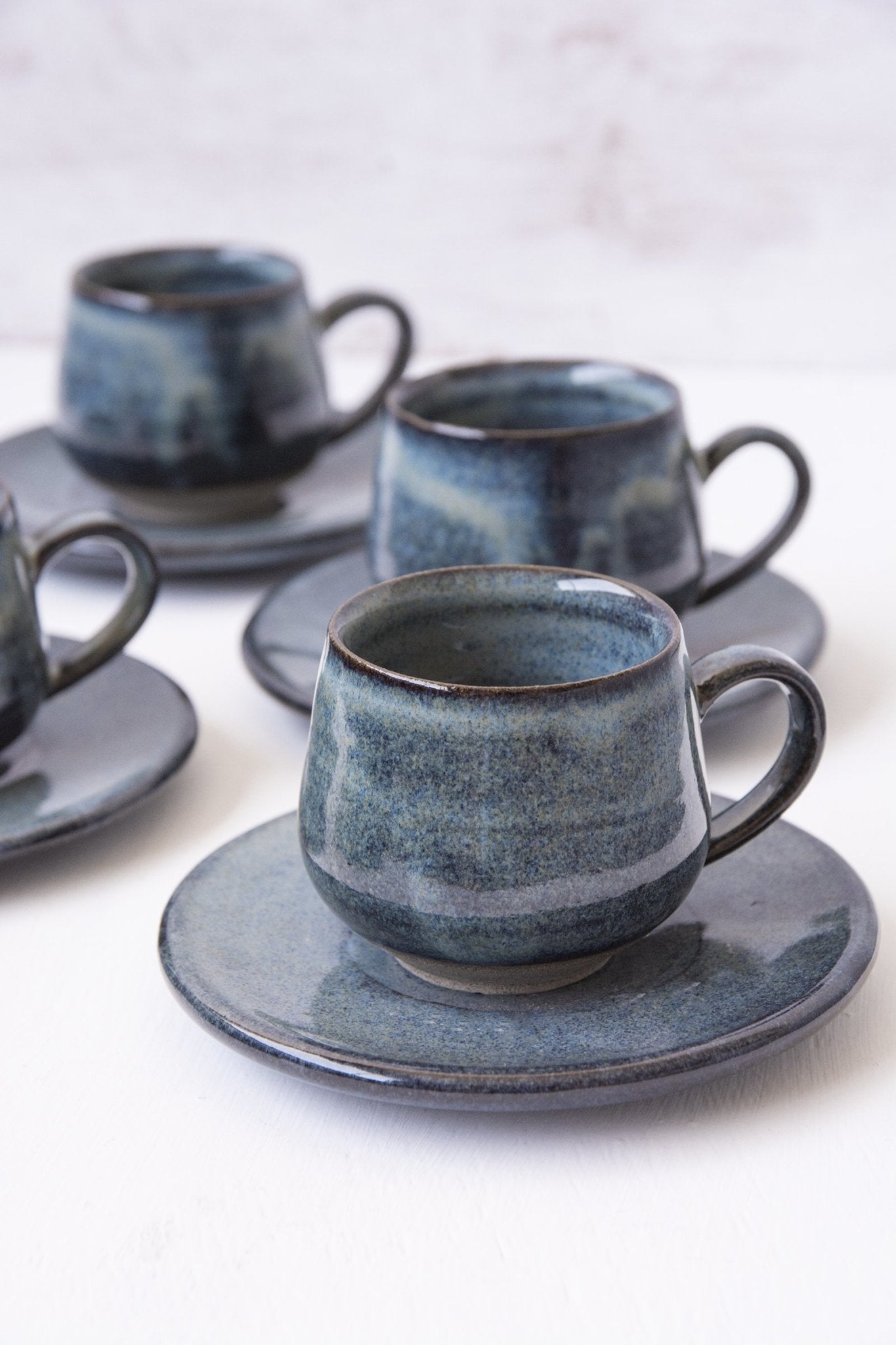 Handmade Pottery Blue Cappuccino Cup with a Saucer by Mad About Pottery –  Mad About Pottery