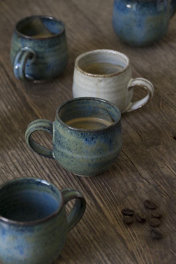 Blue Ceramic Espresso Cups - Mad About Pottery - cup