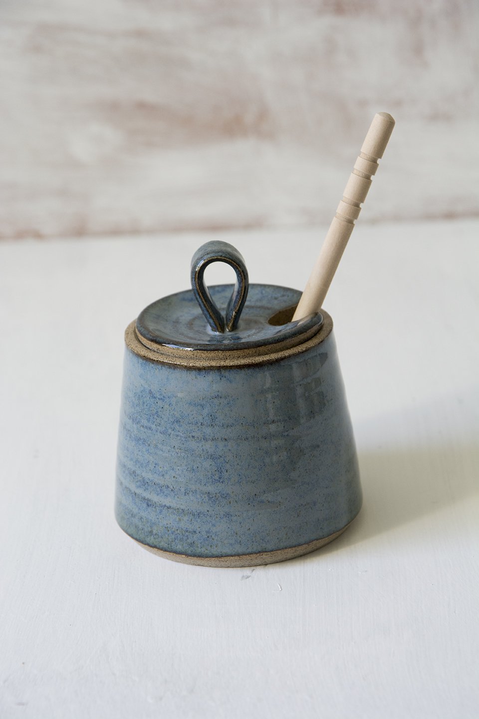 Blue Ceramic Honey Dish for Rosh Hashanah - Mad About Pottery - Honey dish