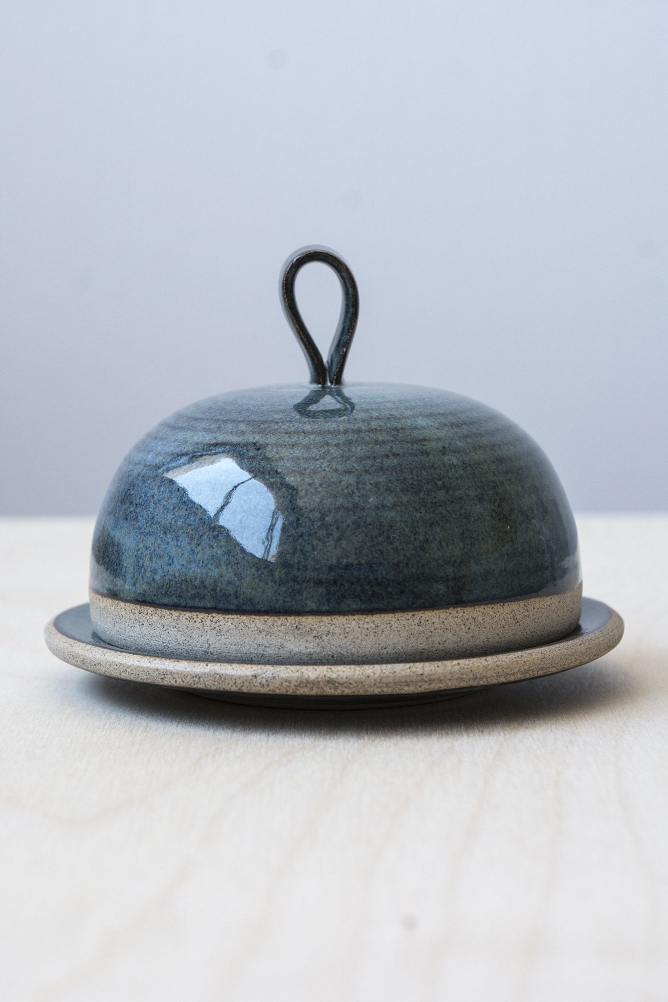 Blue Ceramic Round Butter Dish - Mad About Pottery - Buttery Dish