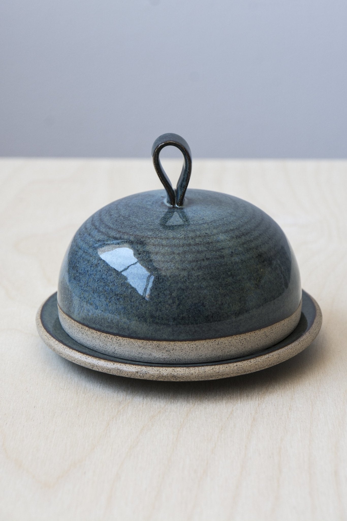 Blue Ceramic Round Butter Dish - Mad About Pottery - Buttery Dish