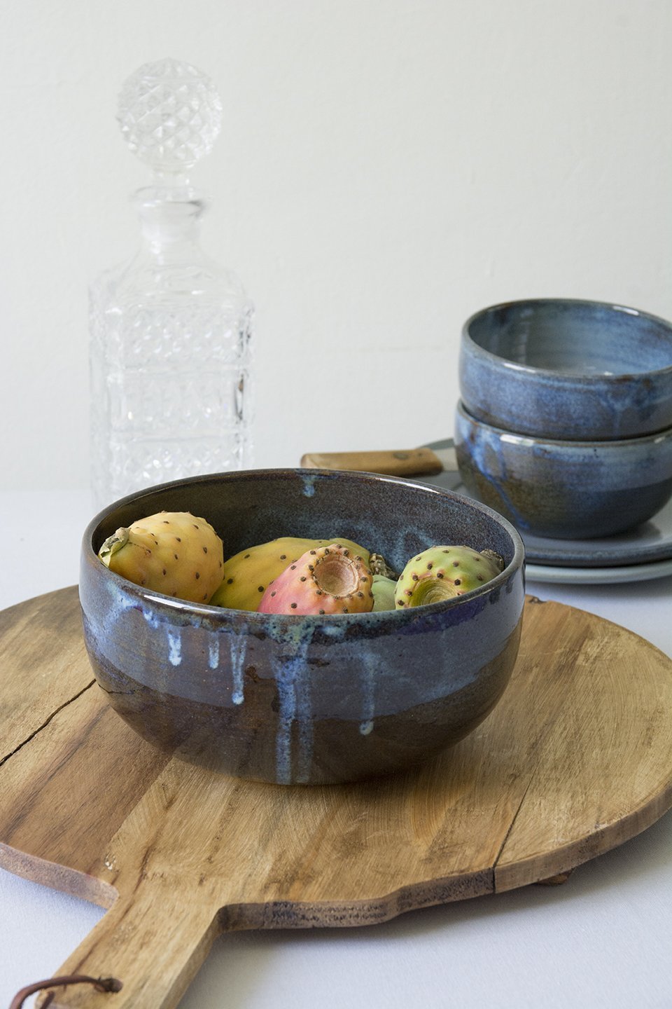 Blue Ceramic Salad Bowl - Mad About Pottery - Bowl