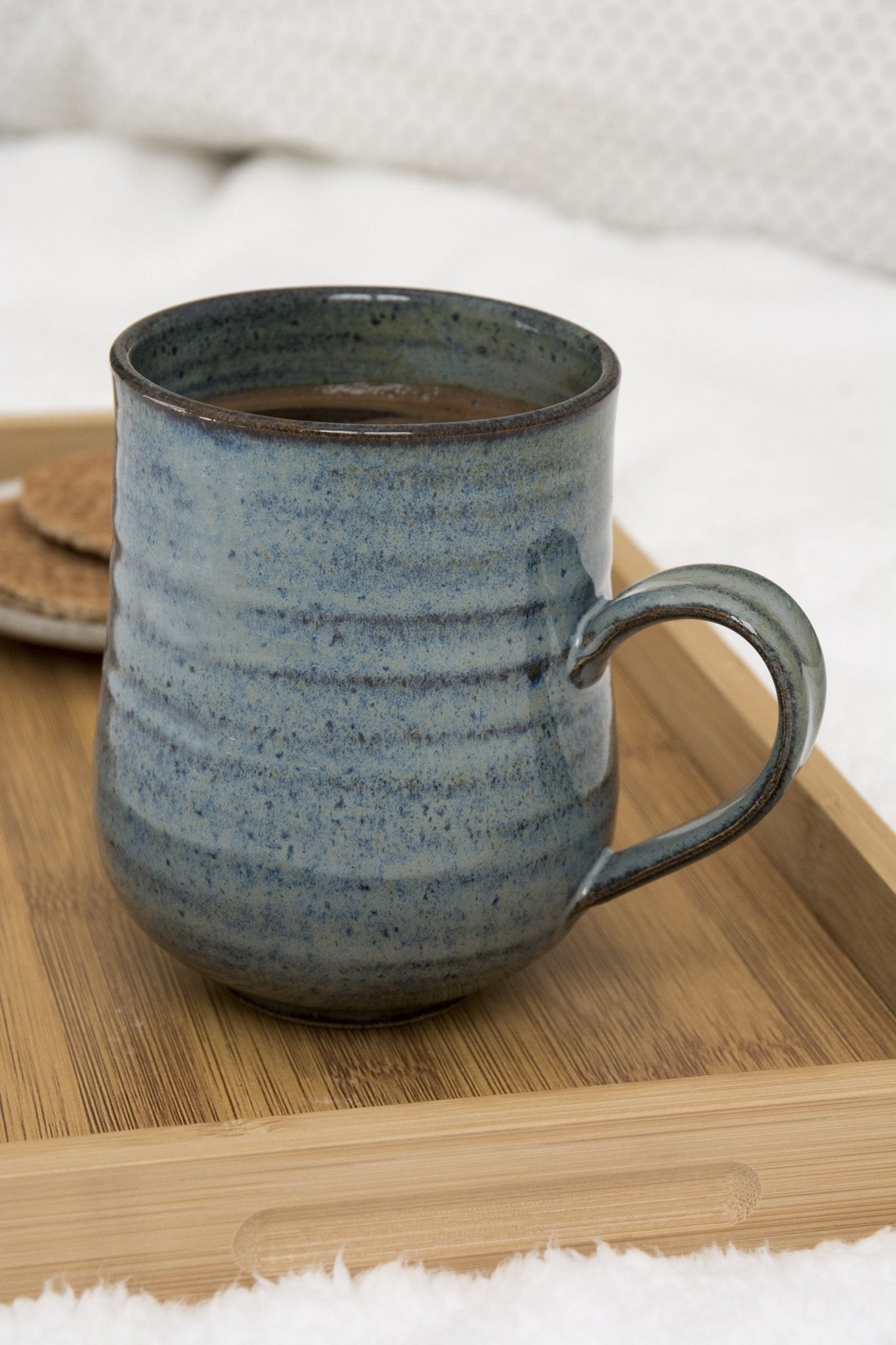 Stoneware Mug With Handle, Stoneware Coffee Mug, Pottery Mug Handmade ,  Blue Mug Speckled, Handmade Pottery Mug. 