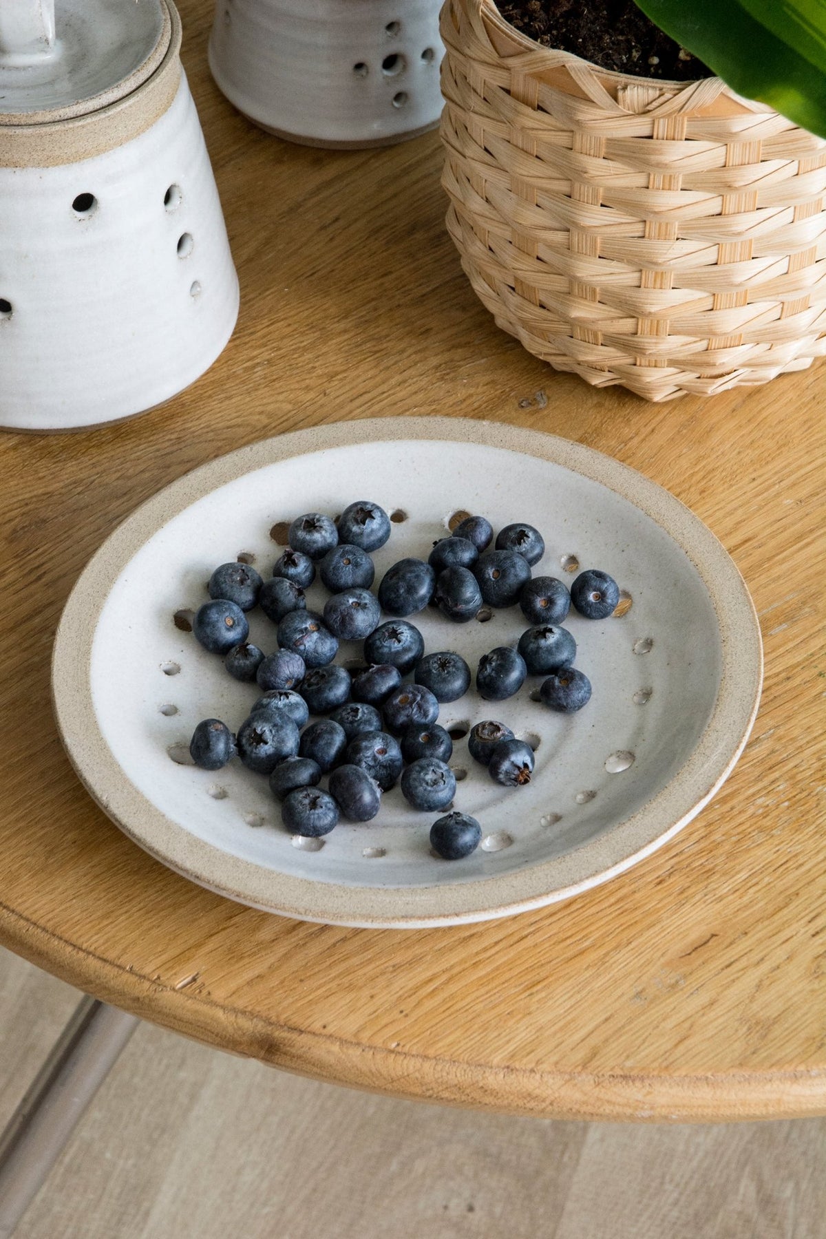 Coander Plate Pottery Handcrafted Colander Plate, Round Hole Plate, Berry Plate – Mad ...