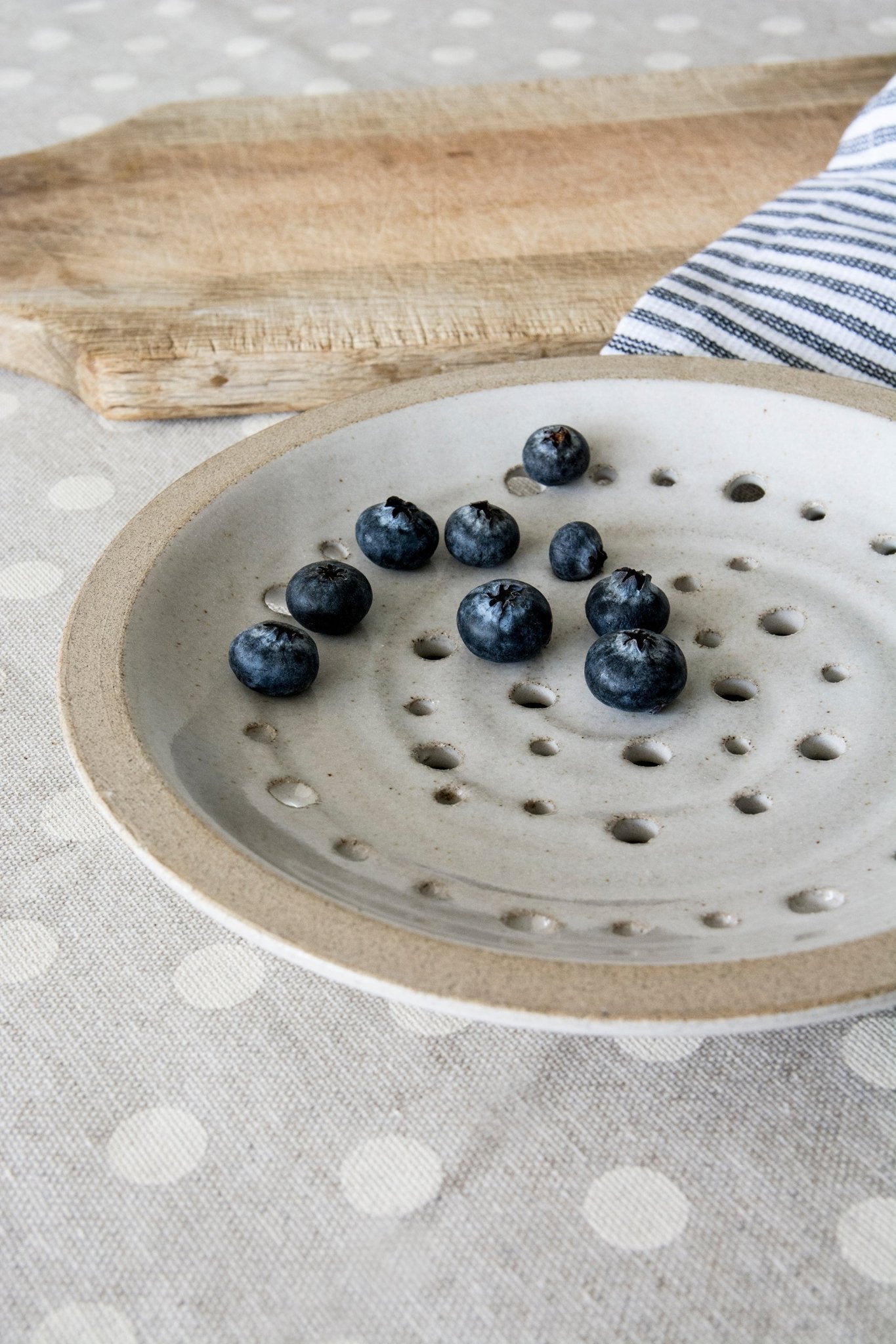 Colander Plate, Round Hole Plate - Mad About Pottery- Colanders & Strainers