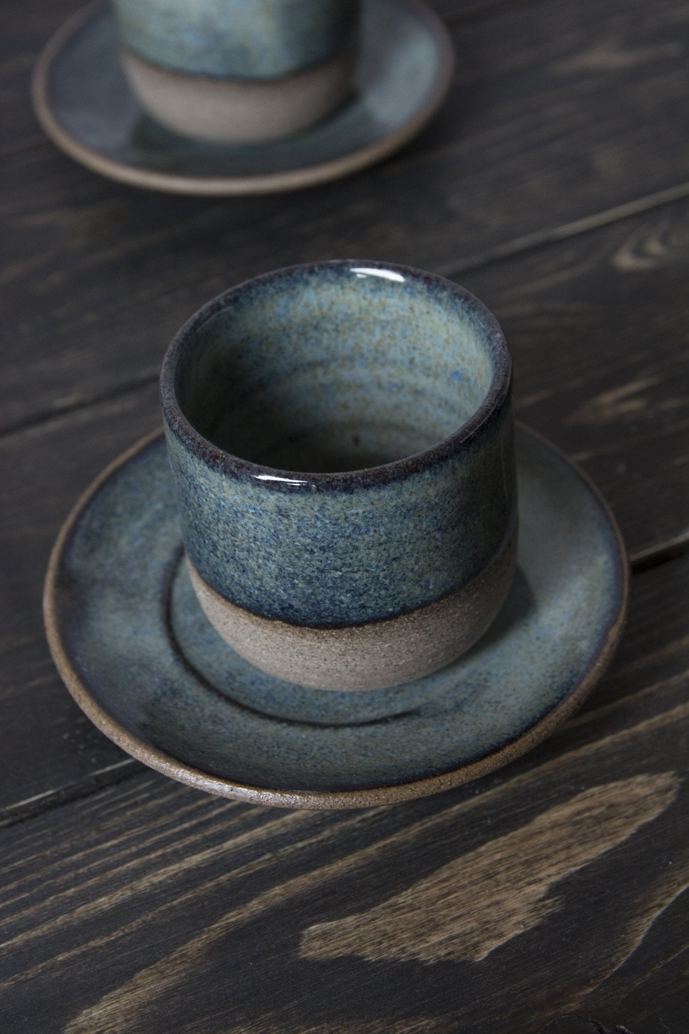 Colorful Ceramic Espresso Cups and Saucers - Mad About Pottery- Mugs and Cups