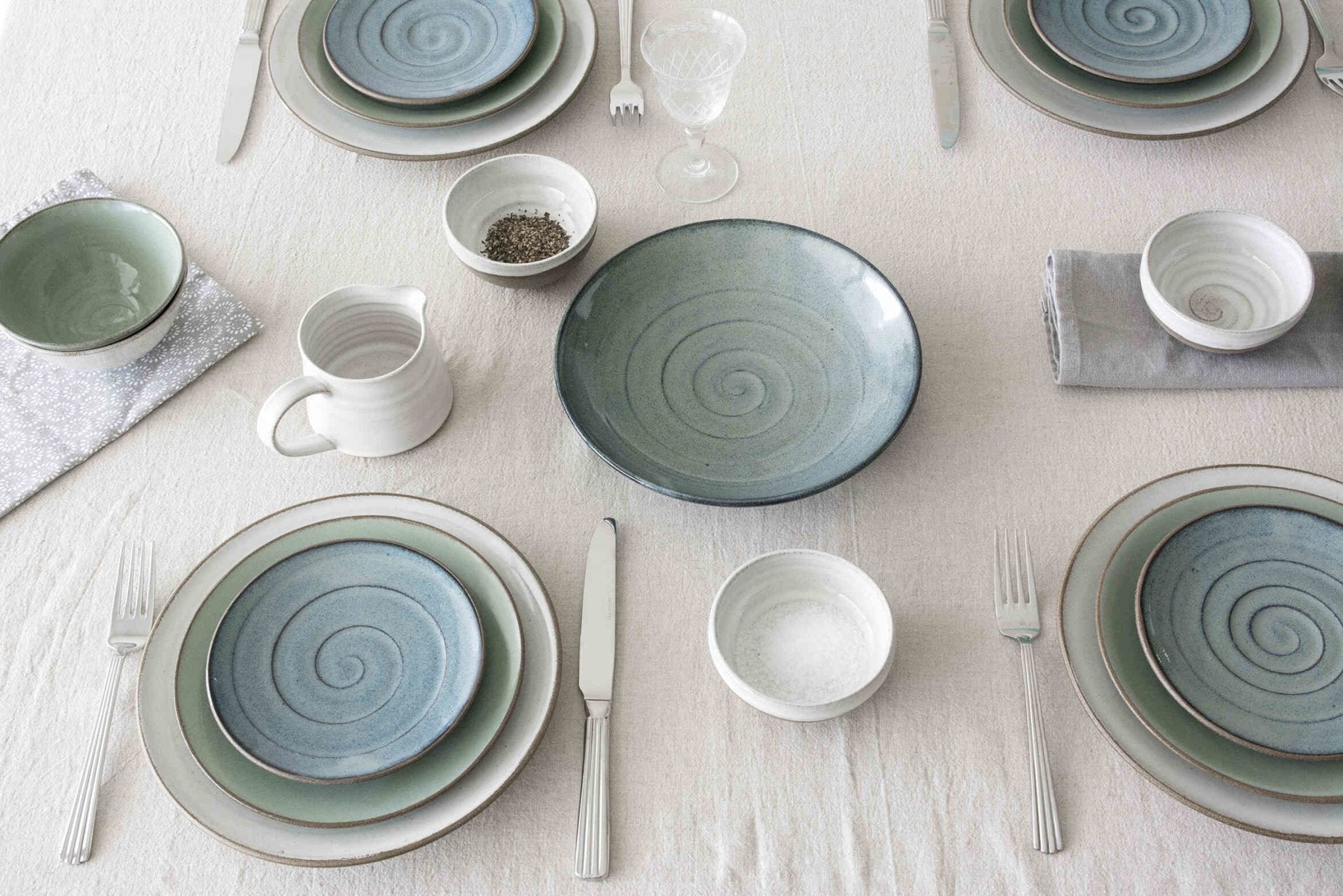 Handmade Colorful Ceramic Tableware Set with Gray Speckled Clay – Mad ...