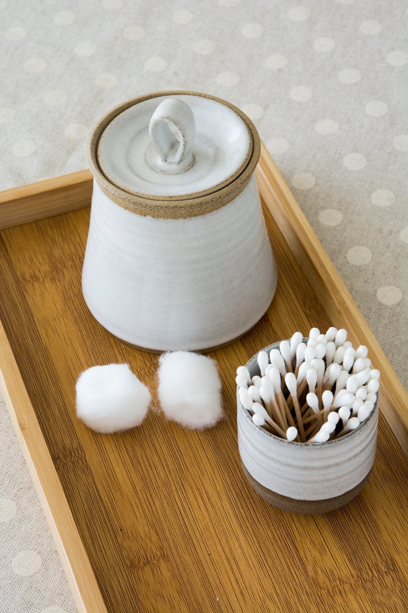 Cotton Swab Storage Jar or Container - Mad About Pottery- canister