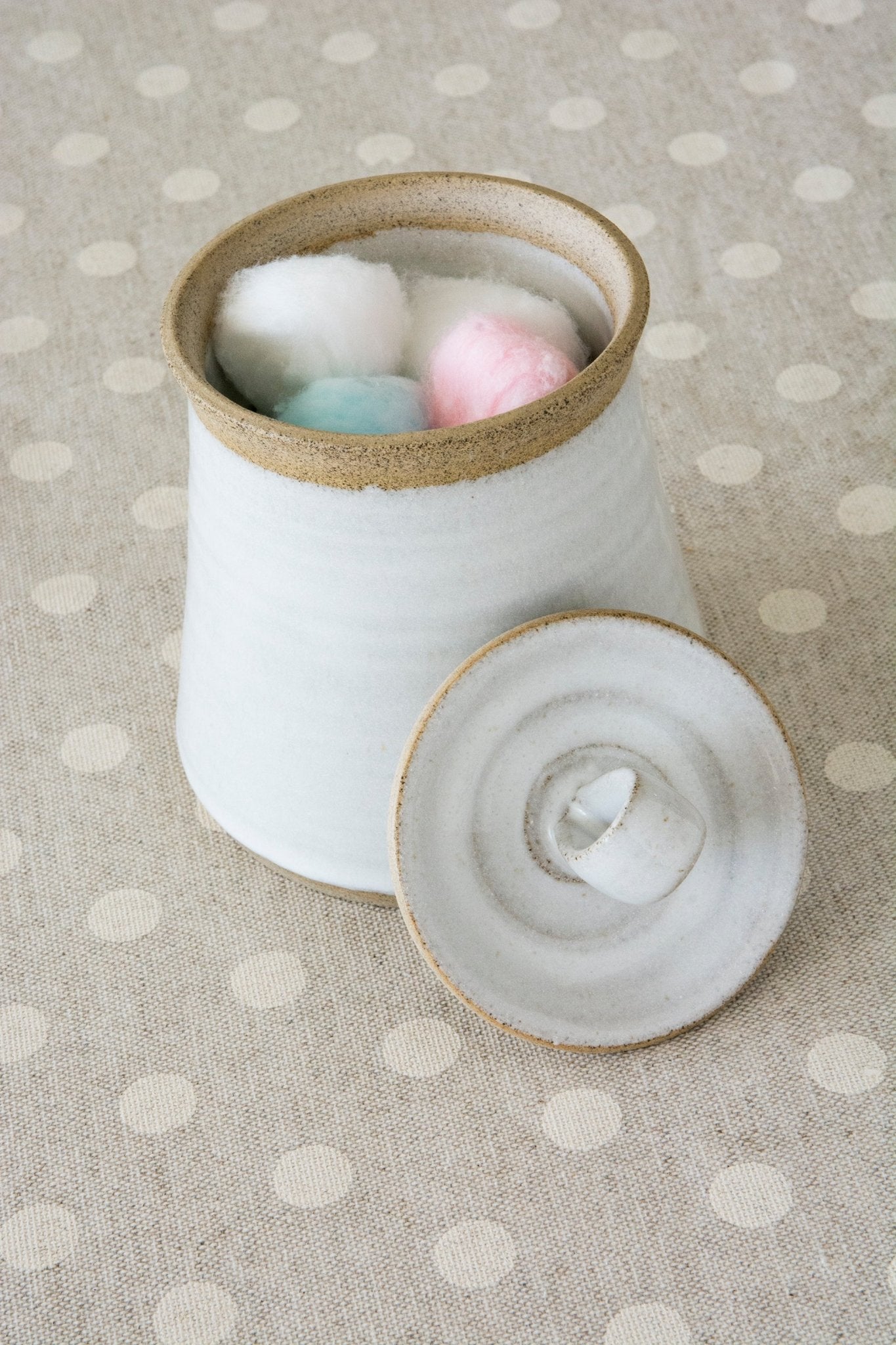 Cotton Swab Storage Jar or Container - Mad About Pottery- canister