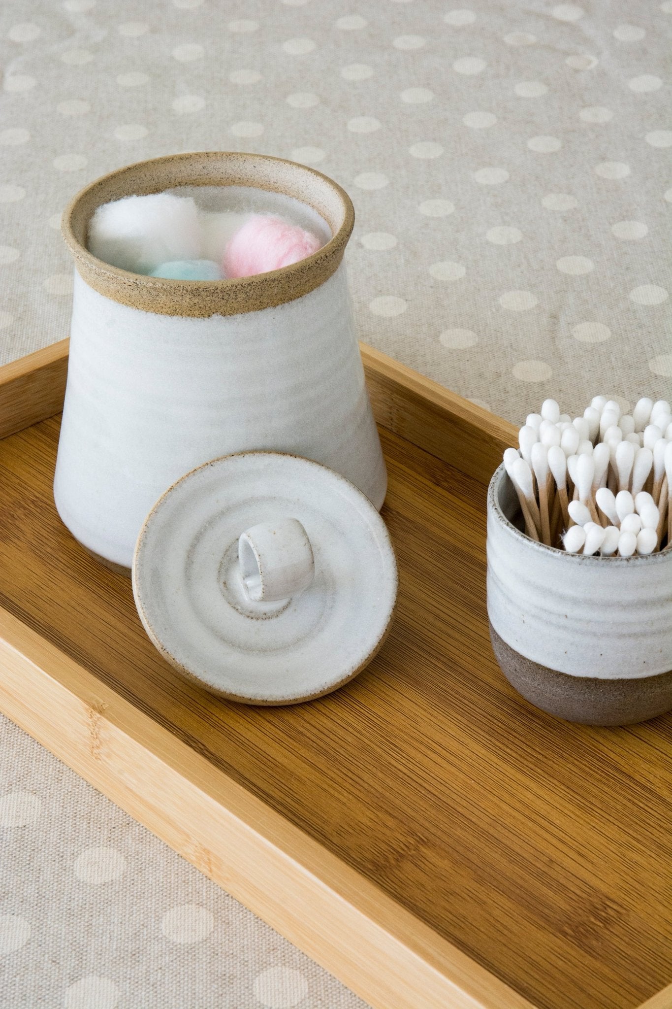 Cotton Swab Storage Jar or Container - Mad About Pottery- canister