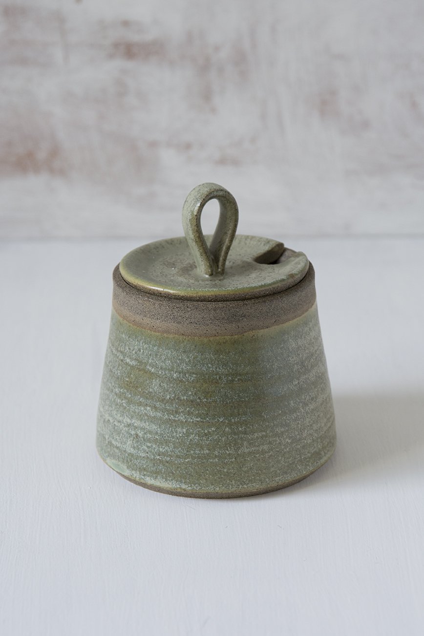 Green Pottery Sugar Bowl - Mad About Pottery - Sugar Bowl