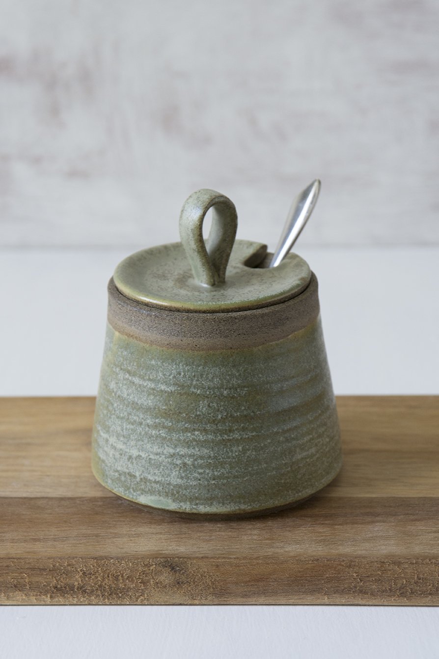 Green Pottery Sugar Bowl - Mad About Pottery - Sugar Bowl