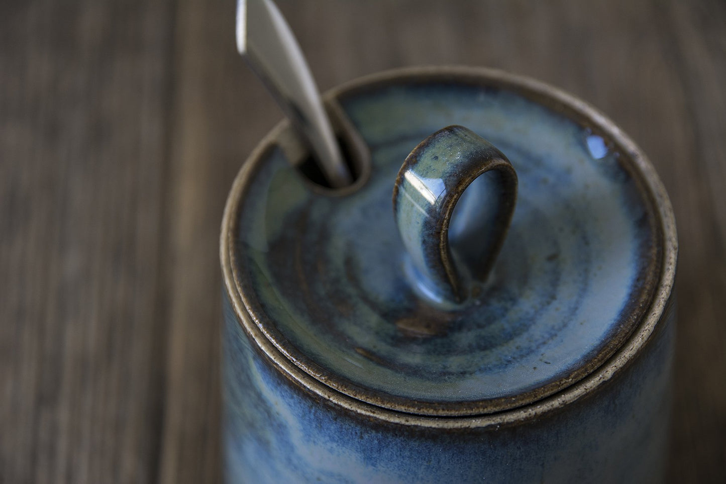 Pottery Bowl with Lid, Ceramic Blue Round Casserole Dish – Mad About Pottery